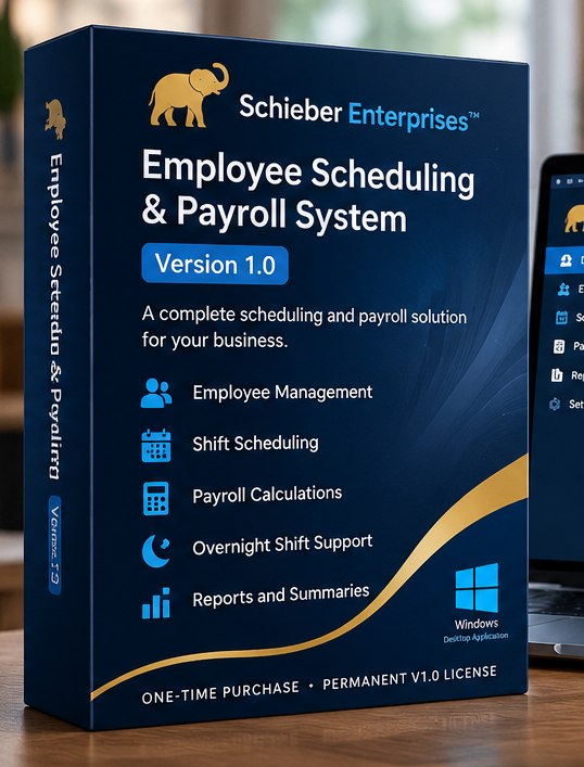 Windows scheduling software product mockup